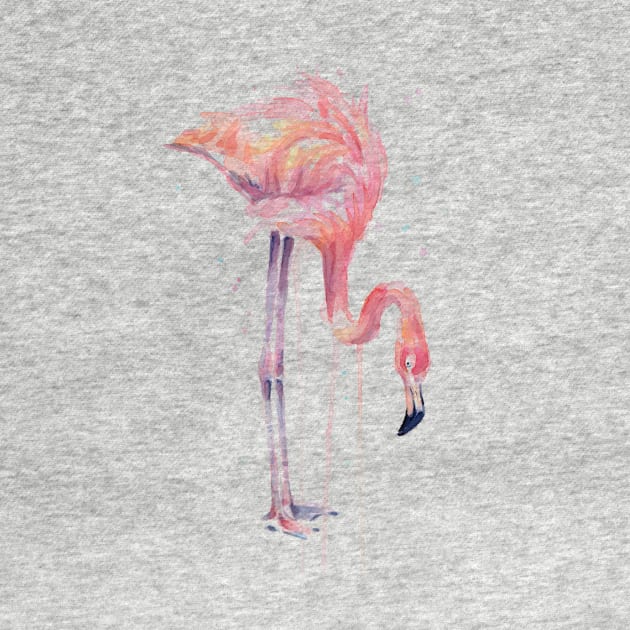 Flamingo Painting Watercolor by Olechka